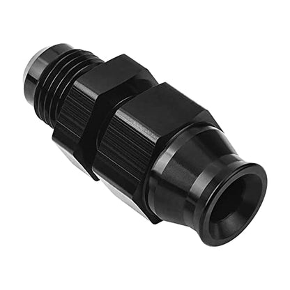 6AN Male Flare to 3/8" Fuel Hardline Tube Fitting, 3/8 Inch OD Tube to AN6 Compression Adapter Straight Connector Aluminum Black 4PCS