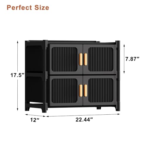 3-Tier Shoe Cabinet, 12-Pair Storage for Entryway - size: 3-Tier