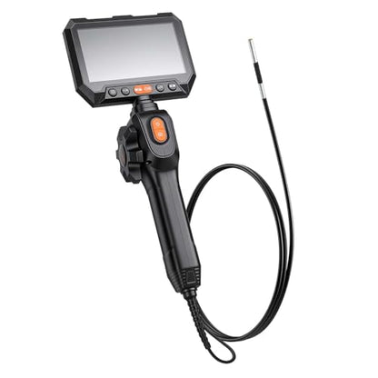 VEVOR Articulating Borescope with 0.15" Ultra Slim Lens, Two-Way Articulated Endoscope with Light, 5" HD IPS Screen, 8X Zoom, 5000mAh Inspection Camera for Auto, Tight Mechanical Spaces - size: 0.15-inch Probe