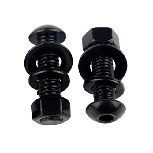 8 Sets 3/8-16 x 2 Button Head Socket Cap Bolts Screws, Hex Nuts, Flat & Lock Washers, 304 Stainless Steel 18-8 Fully Machine Thread, Black - color: Black, size: 3/8-16 x 2" (8 Sets)