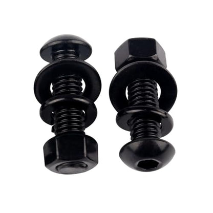 8 Sets 3/8-16 x 2 Button Head Socket Cap Bolts Screws, Hex Nuts, Flat & Lock Washers, 304 Stainless Steel 18-8 Fully Machine Thread, Black - color: Black, size: 3/8-16 x 2" (8 Sets)