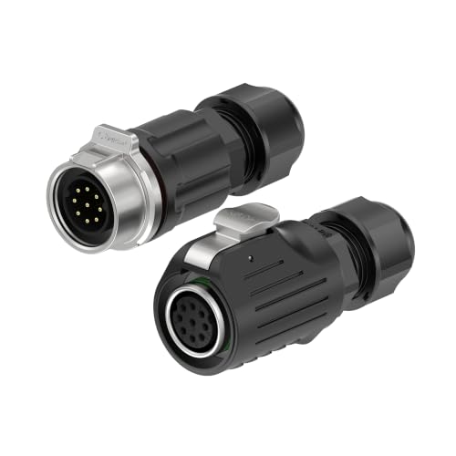 LP16 9PIN Industrial Waterproof Connector IP68 Quickly Plugging Aviation Connector Solder-Assembly M16 9PIN Circular Connector Fast Release Electrical Connector Female Plug&Male Socket - size: 9 Pin, style: Female Plug / Male Socket