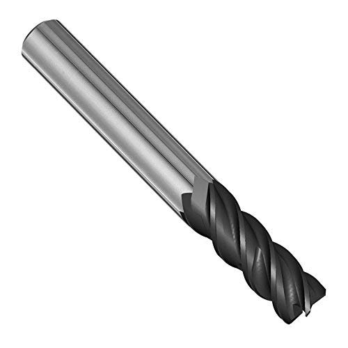 SPEED TIGER Carbide Corner Radius End Mill - 4 Flute - IPVR1T1/2 0.09" 4 (1 Piece, R0.09, 1/2") - Unequal Flute Spacing & Helix Design - for Titanium - Mill Bits Sets for DIYers & Professionals - size: 1/2 in, style: R0.09