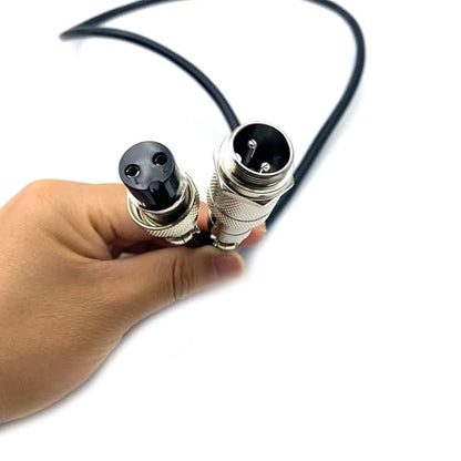3.28 ft GX20 2 Pin Male to Female Cable, GX20 2Pins Female to Male Head Aviation Cordset Electrical Connector Panel Mount Circular Metal Adapter Cordset for Ships 10A 250V 15AWG (1meter) - size: GX20 2Pin