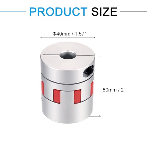 MECCANIXITY Aluminum Shaft Coupling 15mm to 17mm Flexible Spider Coupling L50mm x D40mm Coupler Jaw Spider Shaft Joint Connector for 3D Printers DIY CNC Router Milling Machine - size: 15mm to 17mm
