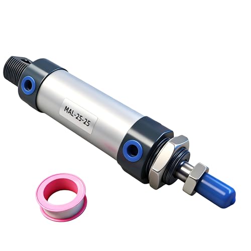 CG WEITENG Pneumatic Mini Pneumatic Cylinder MAL Single Rod Aluminum Double Acting Pneumatic Cylinder 25mm Bore 25mm Stroke(MAL25x25) - color: MAL-25 mm, size: 25 mm