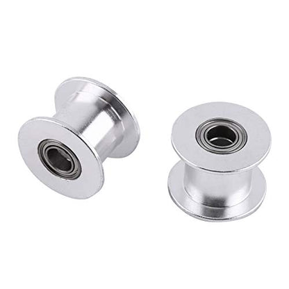 Gt2 Idler Pulley 10mm, 5 Pcs Toothless Bore 5mm Aluminum Aloy Timing Belt Drive Pulley for 3D Printer 10mm Width Timing Belt, Belt Tensioner Pulley Without Teeth
