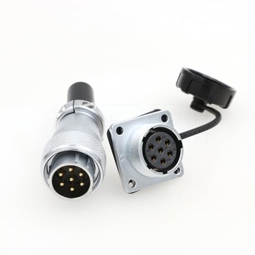 WEIPU WS20 7-Pin Heavy Duty Industrial Bulkhead Male Plug Female Socket Bulkhead Industrial Aviation Connector Square Flange Panel Mount - size: 7 Pin 10A