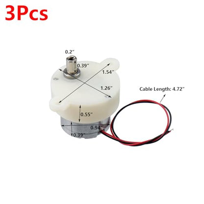 Antrader 3Pcs DC 6V 5RPM High Torque Micro Gear Reduction Motor Gearbox - style: 6V 5rpm