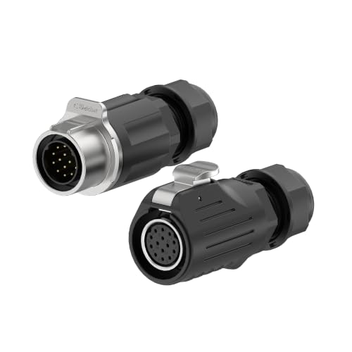 LP20 14PIN Industrial Waterproof Connector IP68 Quickly Plugging Aviation Connector Solder-Assembly M22 14PIN Circular Connector Fast Release Electrical Connector Female Plug&Male Socket - size: 14 Pin, style: Female Plug / Male Socket