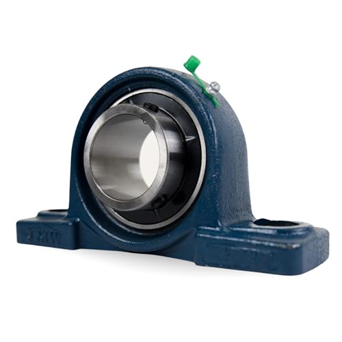Jeremywell UCP209-28 Pillow Block Bearing (2 Pack), 1-3/4 inch Bore, 2 Bolt Flange Mounted, Solid Cast Iron Base, Self-Alignment - size: UCP209-28