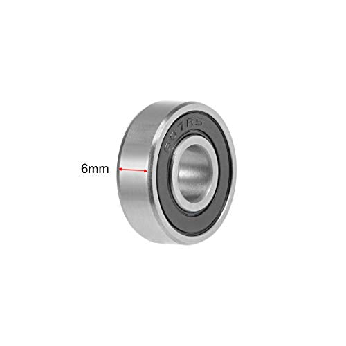uxcell 607-2RS Deep Groove Ball Bearings 7mm x 19mm x 6mm Double Sealed Chrome Steel Z2 2pcs - size: 7x19x6mm