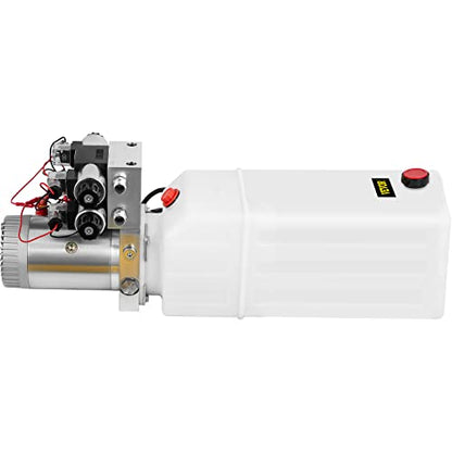 VEVOR Hydraulic Pump 12V DC Hydraulic Power Unit Double Acting Double Solenoid Hydraulic Power Pack Unit with 8L Plastic Tank Max Pressure 200 Bar for Car Liftng