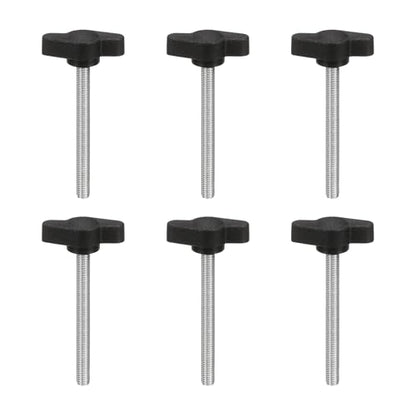 PATIKIL M5 x 50mm Tee Wing Thumb Screws, 6Pcs Carbon Steel Mechanical Handle Bolt Thumb Screws for Remove Replace Hand Clamping Tightening Knobs Power Supply, Black - size: M5 x 50mm