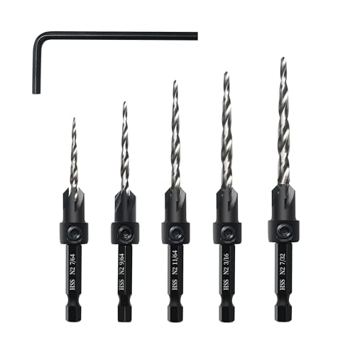 5PCS M2 Countersink Drill Bit Set - size: 5pcs