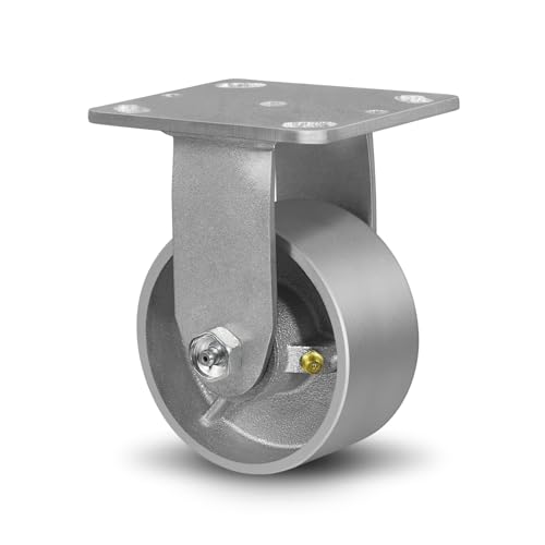 SY America 4" X 2" Cast Iron Caster Wheels,Heavy Duty Industrial Casters, Load Capacity 800 lbs,Perfect Toolbox Caster Wheels-1 Rigid - color: 1 Rigid, size: 4" Wheel
