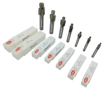 Buyohlic Countersink Drill Bit Set of 7 Pcs – M3-M12 Slotting Counterbore End Mill Cutter, Solid Slot, 4 Flutes