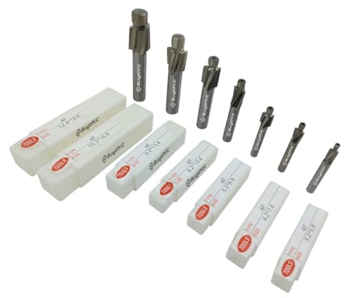 Buyohlic Countersink Drill Bit Set of 7 Pcs – M3-M12 Slotting Counterbore End Mill Cutter, Solid Slot, 4 Flutes