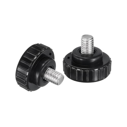 uxcell 2pcs Knurled Clamping Knobs M8 x 10mm Metric 304 Stainless Steel Male Thread Thumb Screw on Type 30mm Plastic Round Head Threaded Hand Bolt Stud Knobs Black - size: M8 x 10mm x 30mm