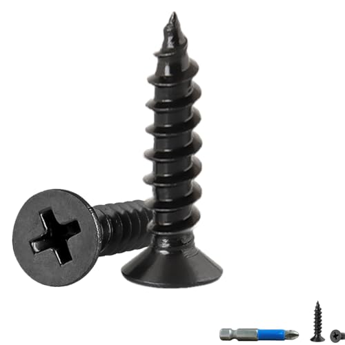 Wood Screws, Flat Head Phillips Self Tapping Screw, #10 x 1 Inch, 80 Pcs - size: #10 x 1"
