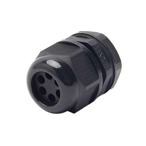 Fielect M25 Cable Gland 6 Holes Waterproof Nylon Joint Adjustable Locknut for 2.4-5.3mm Dia Wire 1Pcs - color: 6 15mm 25mm