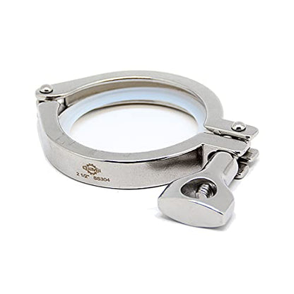 TC 2.5" Tri Clamp with Wing Nut Stainless Steel 304 Heavy Duty Sanitary Clamp Single Pin Tri Clamp Clover with Silicone Gasket(Flange Size: 77.5mm) - size: 2.5 inch(flange size 77.5mm)