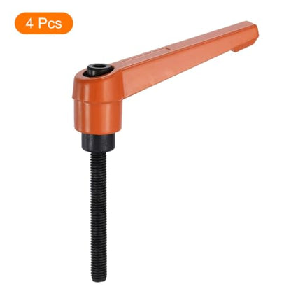 uxcell Clamping Lever Handles for Lathe, M5x40mm Male Thread Orange 4Pcs - size: M5x40mm