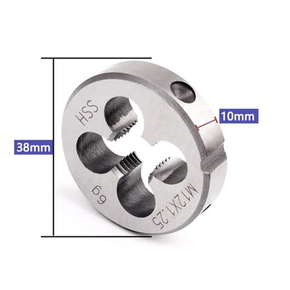 ATOPLEE HSS 6542 M12 X 1.25 Tap and Die Set, Right Hand Machine Thread Tap Die Set (M12 X 1.25) - size: M12 X 1.25