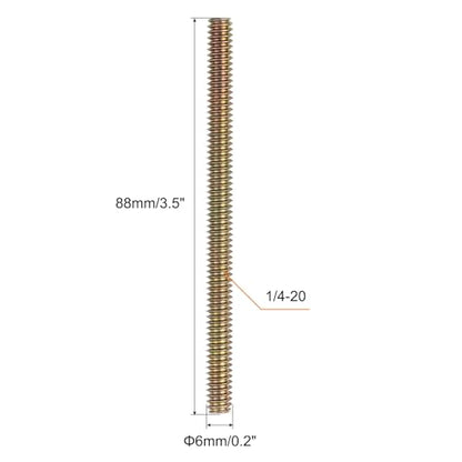uxcell 8pcs Fully Threaded Rods 1/4x3-1/2 All Thread Studs Long Threaded Screw Carbon Steel for Furniture Garden Railing Mounting Assembly Fastening Frame Connection Colorful Zinc - size: 1/4x3-1/2"