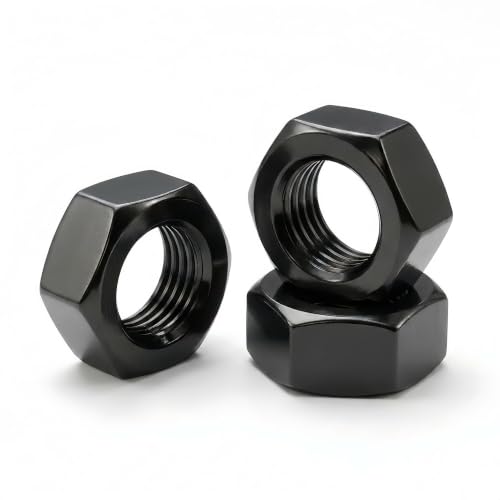 (50 Pack) #6 Hex Nuts, Black Oxide 304 Stainless Steel Hexagonal Nuts - size: #6