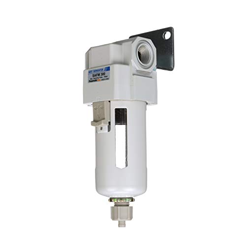PneumaticPlus SAFM300-N03B Coalescing Filter 3/8" NPT, 0.1 Micron - size: 3/8" NPT, style: Poly Bowl - Manual Drain