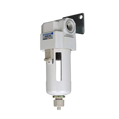 PneumaticPlus SAFM300-N03B Coalescing Filter 3/8" NPT, 0.1 Micron - size: 3/8" NPT, style: Poly Bowl - Manual Drain