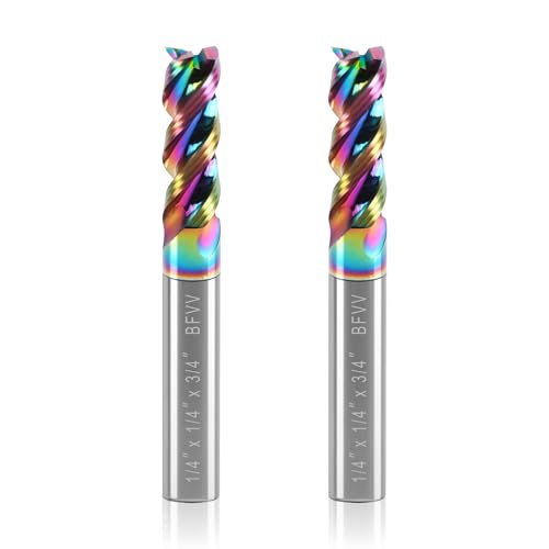 1/4" Shank Carbide Square End Mill, 3-Flute for Aluminum & Copper - size: 1/4" Shank