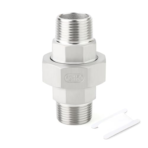 TAISHER 1PCS 304 Stainless Steel Union, 3/4" NPT Male x 3/4" NPT Male Cast Pipe Fitting - size: 3/4" MNPT