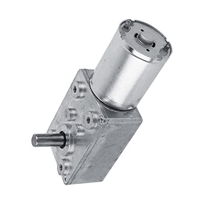 DC Motor 12V, 100RPM Reversible Worm Geared Metal Worm Gear Motor, Electric Reduction Motor Replacement Part for Window Door Opener and Miniature Winch