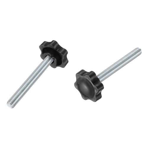 uxcell 2Pcs 3/8"-16 Star Knobs 3.1" Threaded Stud Male Clamping Knob - size: 3/8"-16, 3.1"