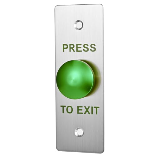 Push to Exit Button for Door Access Control Big Press Button Waterproof Stainless Steel Shell NO/COM Output - color: 4.5''x1.6''