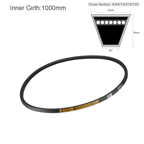 uxcell A39 Drive V-Belts 39" Inner Length 13mm Width 8mm Thick JIS Standard A-Section Rubber Drive Industrial Transmission Belt - size: 39"