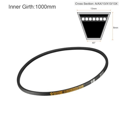 uxcell A39 Drive V-Belts 39" Inner Length 13mm Width 8mm Thick JIS Standard A-Section Rubber Drive Industrial Transmission Belt - size: 39"