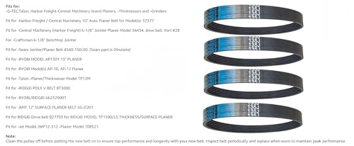 4 Pack 135J6 Planer Replacement Drive Poly V Belt 135J6 for Delta 22-540 22-546 TP300, Ryobi AP10, Wen 6550 - color: 4 Pack 135j6 Planer Drive Belt
