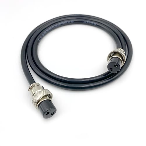 3.28 ft GX16 2 Pin Double Female Head Aviation Cordset, GX16 2Pins Female to Female Connector Electrical Cable Panel Mount Circular Metal Aviation Adapter Cordset for Ships 18AWG (1meter) - size: 3.28ft