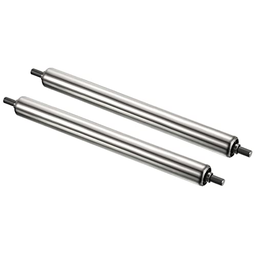 PATIKIL Conveyor Roller 1" Diameter 10" Length, 2 Pack Stainless Steel Gravity Transmission Replacement Part Galvanized End, Silver - size: 1"x10"