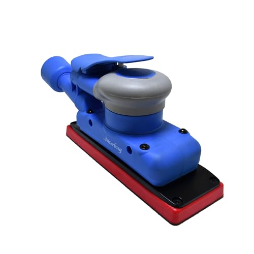 Orbital Jitterbug Air Sander Rectangular Pneumatic Sanders 70 mm x 198 mm, 1/8 Orbit for Sanding Corners Large Surface Woodworking Metal