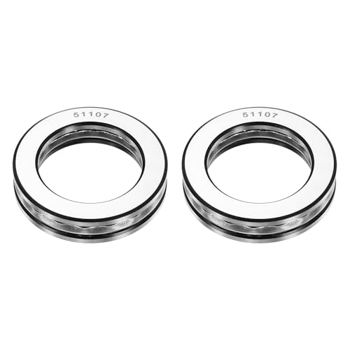 uxcell 2Pcs Thrust Ball Bearings, 35mm Bore 52mm OD 12mm Thick 51107 ABEC5 - size: 51107 35mm x 52mm x 12mm