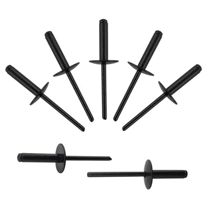 ALLCLEAN 90pcs All Black Large Flange Rivets,3/16 * 3/4" Open End Aluminum Blind Rivets,4.8 * 20 Pop Blind Rivet - color: ALL Black, size: 3/16"*3/4"