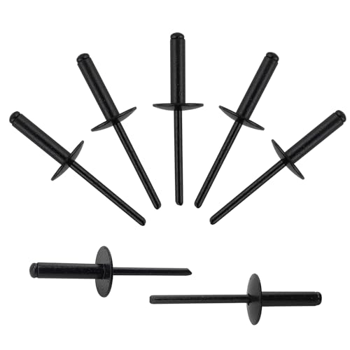 ALLCLEAN 90pcs All Black Large Flange Rivets,3/16 * 3/4" Open End Aluminum Blind Rivets,4.8 * 20 Pop Blind Rivet - color: ALL Black, size: 3/16"*3/4"