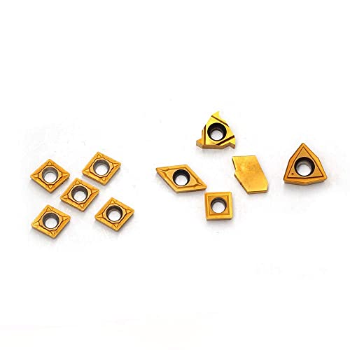 OSCARBIDE Carbide Turning Inserts 10 Pieces/Pack,MGMN200,11ER A60,GTN-2,WCMT050304,CCMT060204,DCMT070204 or 1/2"Shank or 3/8"Shank Indexable Lathe Turning Tool Holder Insert Replacement