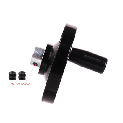 Solid Dished Hand Wheel | 80mm Wheel Diameter | 8mm Mounting Hole - size: Setscrew Style - 80MM OD x 8MM HOLE