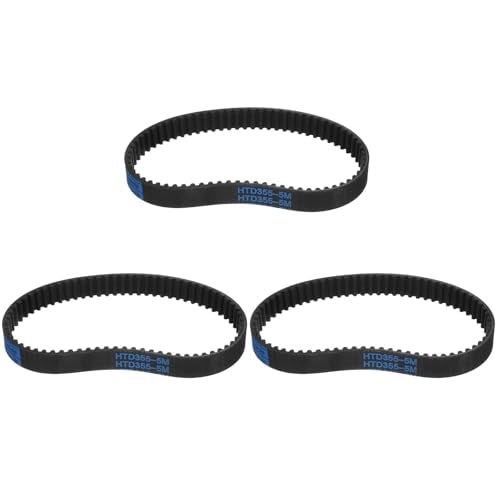 uxcell 3pcs HTD-5M Rubber Timing Belt 71 Teeth, 355mm Pitch Length x 15mm Width x 3.6mm Height, Closed Loop Pulley Timing Belt - size: 355mm
