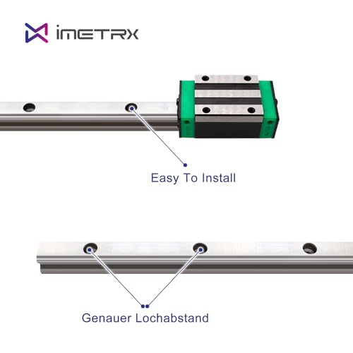 HGR20 Linear Guide Rail Kit - 2 Pcs 500mm Rails + 4 Pcs HGH20CA Bearing Blocks High Precision, Anti-Rust for 3D Printers, CNC Routers, Lathes & DIY Automated Machines - size: 500mm